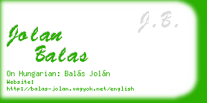 jolan balas business card